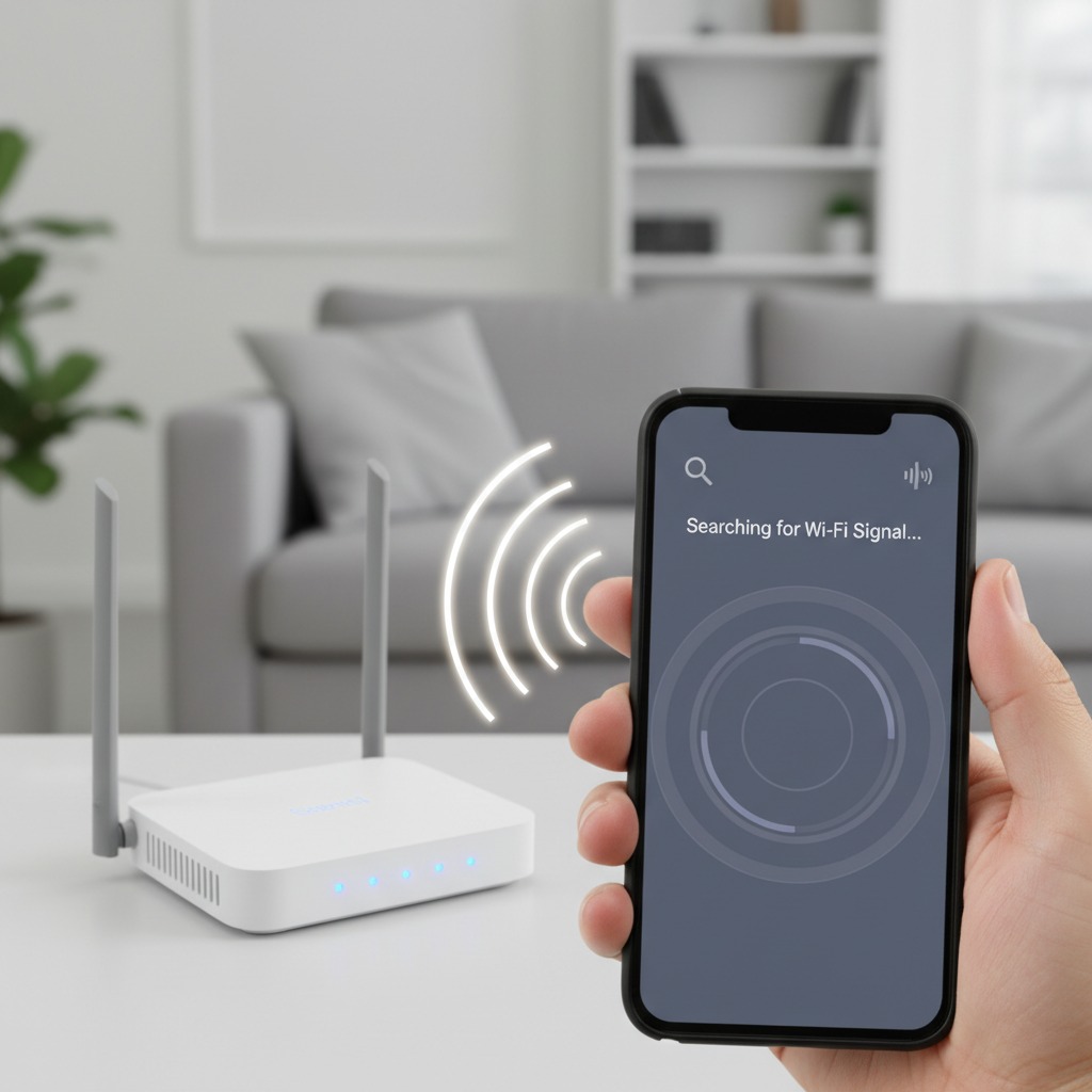 nastavenie WiFi v Bratislave, technik hľadá signál